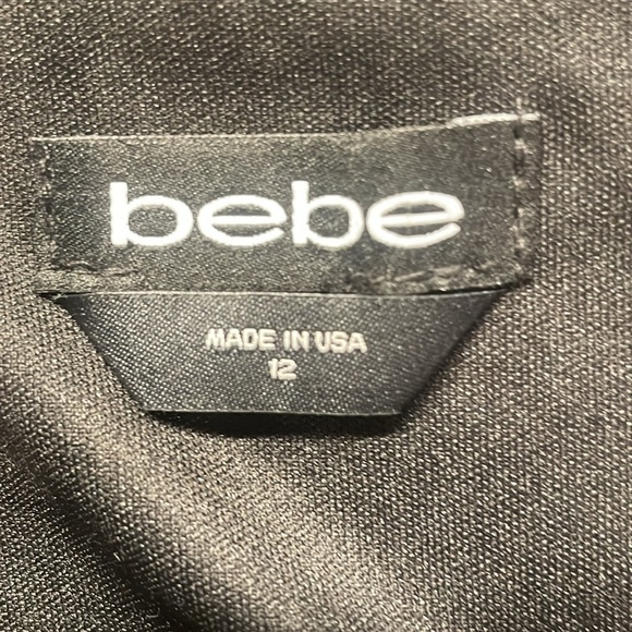 Bebe dress off the shoulder sexy illusion side cutouts mini black womens size 12 - Picture 15 of 15